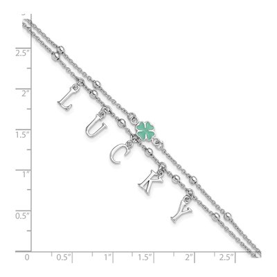 Sterling Silver Clover Lucky Bracelet – view 6