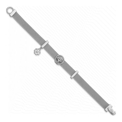 Sterling Silver Mesh Tree Clover Bracelet – view 3