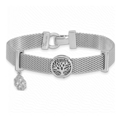 Sterling Silver Mesh Tree Clover Bracelet – view 4