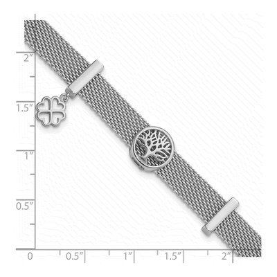 Sterling Silver Mesh Tree Clover Bracelet – view 5