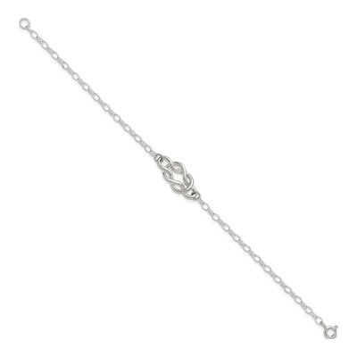 Sterling Silver Fancy Knot Link Bracelet – view 3