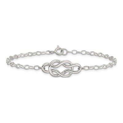 Sterling Silver Fancy Knot Link Bracelet – view 4