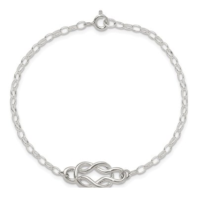 Sterling Silver Fancy Knot Link Bracelet – view 5