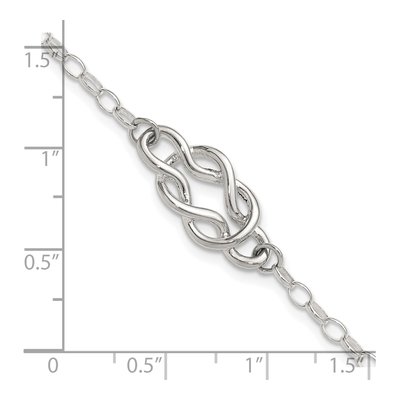 Sterling Silver Fancy Knot Link Bracelet – view 6