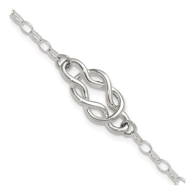 Sterling Silver Fancy Knot Link Bracelet