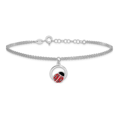 Sterling Silver Ladybug Charm Bracelet – view 4