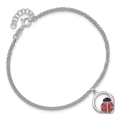 Sterling Silver Ladybug Charm Bracelet – view 5