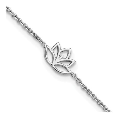 Sterling Silver Lotus Flower Bracelet