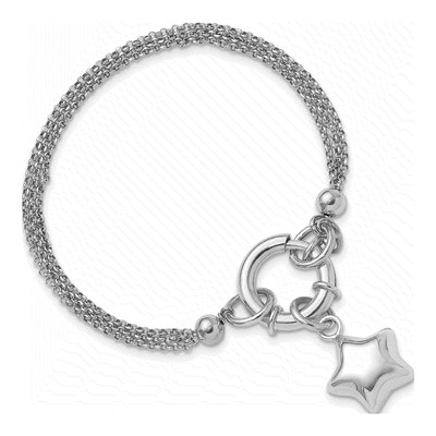 Sterling Silver Puffed Star Bracelet – view 4