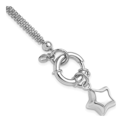 Sterling Silver Puffed Star Bracelet