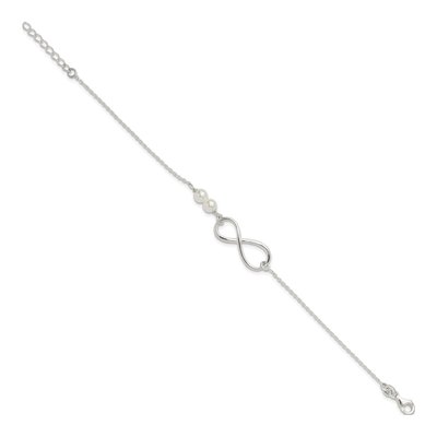 Sterling Silver Pearl Infinity Bracelet – view 2