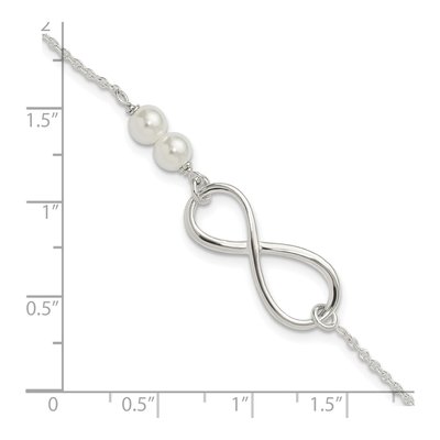 Sterling Silver Pearl Infinity Bracelet – view 5