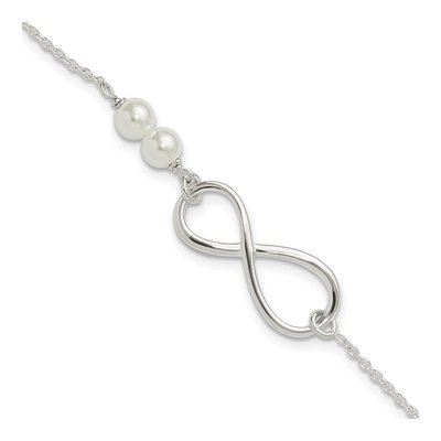 Sterling Silver Pearl Infinity Bracelet