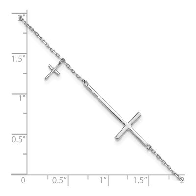 Sterling Silver Sideways Cross Bracelet – view 6