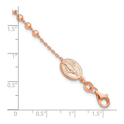 Rose Gold-Plated Sterling Silver Rosary Cross Bracelet – view 6