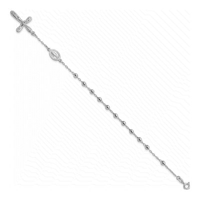 Sterling Silver Rosary Cross Bracelet – view 3
