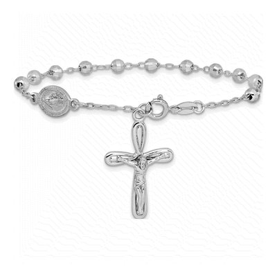 Sterling Silver Rosary Cross Bracelet – view 4