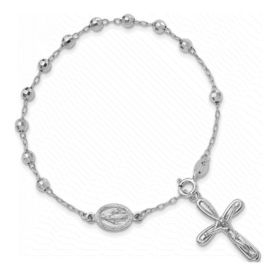 Sterling Silver Rosary Cross Bracelet – view 5