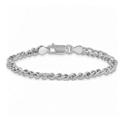 Sterling Silver 5mm Fancy Link Chain Bracelet – view 4