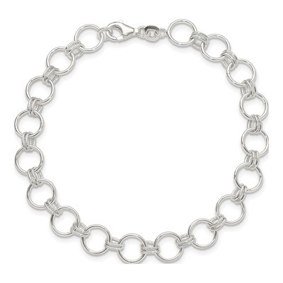 Sterling Silver 8mm Circle Link Chain Bracelet – view 5