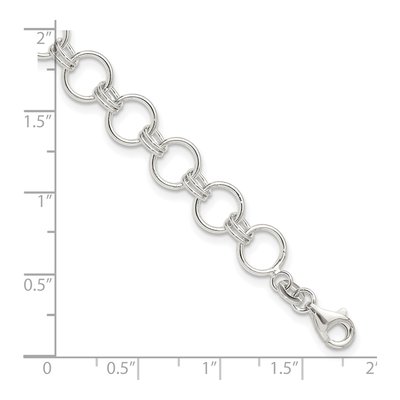Sterling Silver 8mm Circle Link Chain Bracelet – view 6