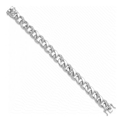 Sterling Silver Skull Curb Link Bracelet – view 3