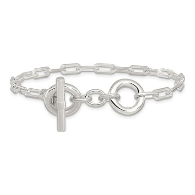 Sterling Silver 4.2mm Open Toggle Link Chain Bracelet – view 3