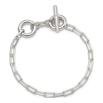 Sterling Silver 4.2mm Open Toggle Link Chain Bracelet – view 4