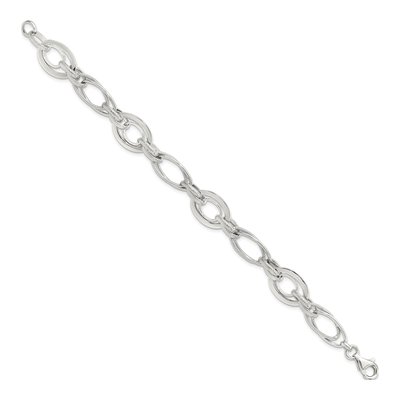 Sterling Silver Link Bracelet, 7.5in | Rhodium-Plated – view 3