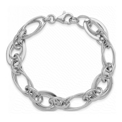 Sterling Silver Link Bracelet, 7.5in | Rhodium-Plated – view 5