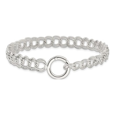 Sterling Silver Double Link Charm Bracelet – view 3