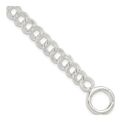 Sterling Silver Double Link Charm Bracelet