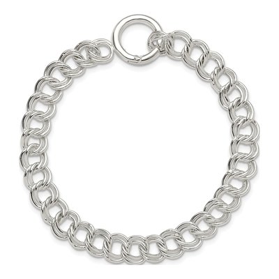 Sterling Silver Double Link Charm Bracelet – view 5