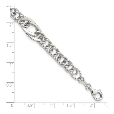 Sterling Silver 9mm Fancy Link Chain Bracelet – view 6