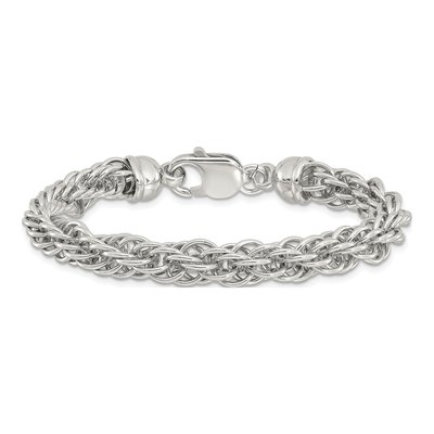Sterling Silver 7.9mm Fancy Twisted Link Chain Bracelet – view 4