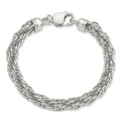 Sterling Silver 7.9mm Fancy Twisted Link Chain Bracelet – view 5