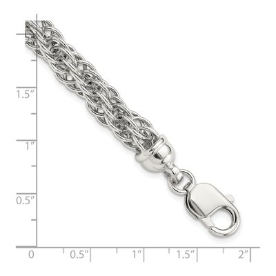Sterling Silver 7.9mm Fancy Twisted Link Chain Bracelet – view 6
