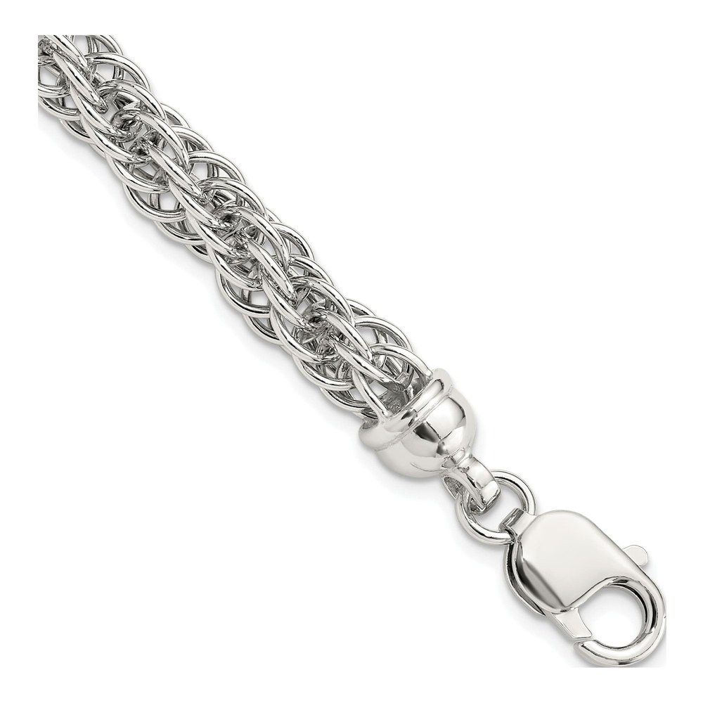 Sterling Silver 7.9mm Fancy Twisted Link Chain Bracelet