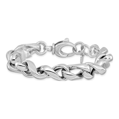 Sterling Silver 11mm Hollow Link Chain Bracelet – view 4