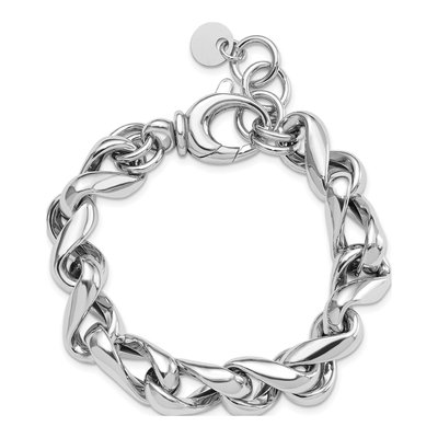 Sterling Silver 11mm Hollow Link Chain Bracelet – view 5