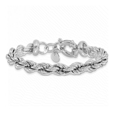 Sterling Silver 8.25mm Hollow Rope Chain Bracelet – view 4