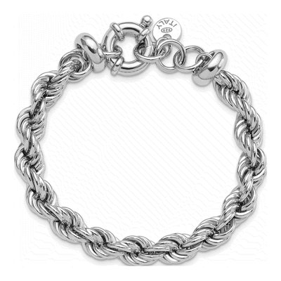 Sterling Silver 8.25mm Hollow Rope Chain Bracelet – view 5