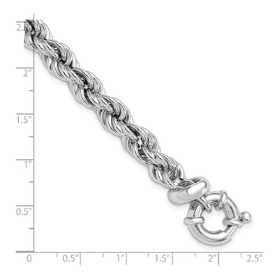 Sterling Silver 8.25mm Hollow Rope Chain Bracelet – view 6