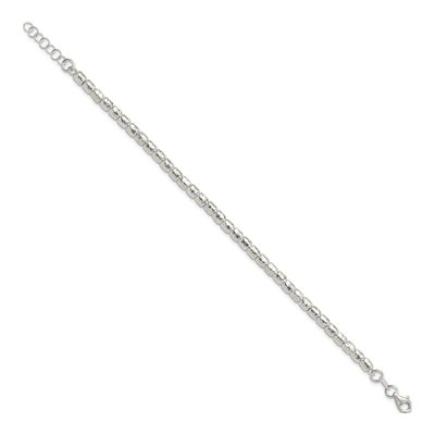Sterling Silver Hammered Beaded Bracelet – view 3