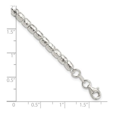 Sterling Silver Hammered Beaded Bracelet – view 6