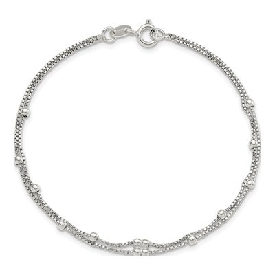 Sterling Silver 2-Strand Beaded Bracelet – view 5