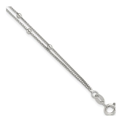 Sterling Silver 2-Strand Beaded Bracelet