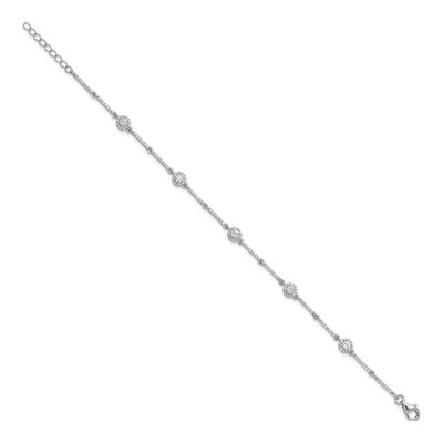 Sterling Silver CZ Link Bracelet – view 3
