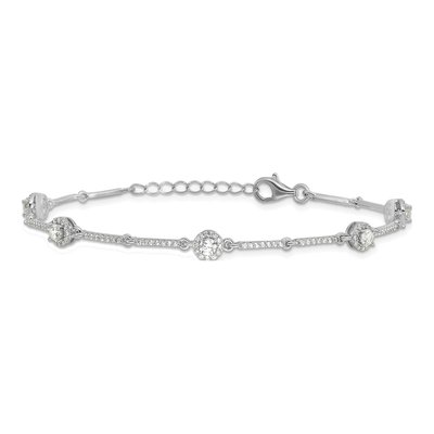 Sterling Silver CZ Link Bracelet – view 4