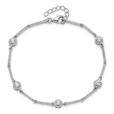 Sterling Silver CZ Link Bracelet – view 5